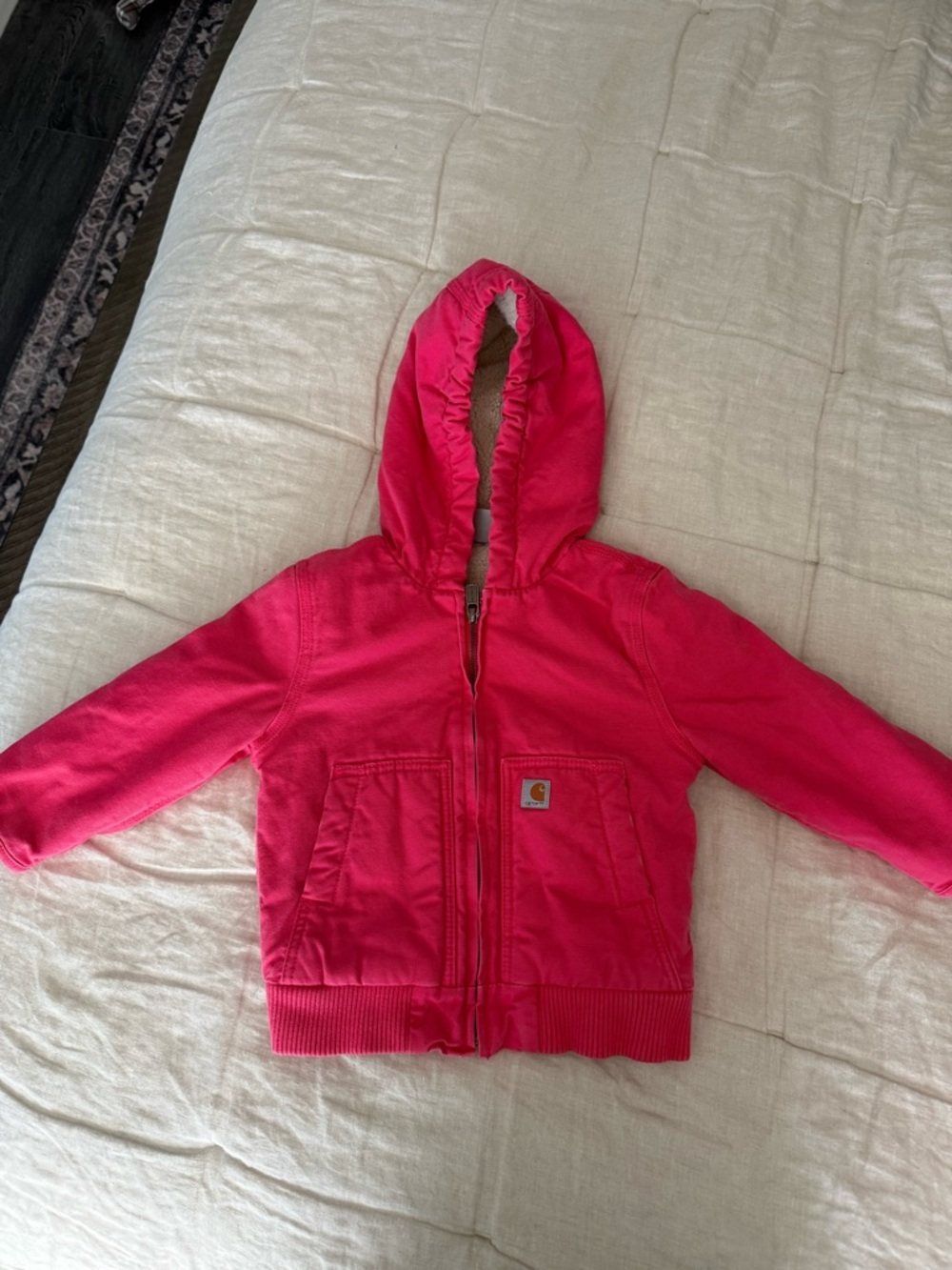 Carhartt Hot Pink Kids Hooded Zip-Up Jacket